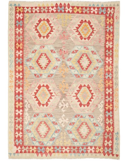 Tappeto Kilim Afghanistan marrone giallo 176x246