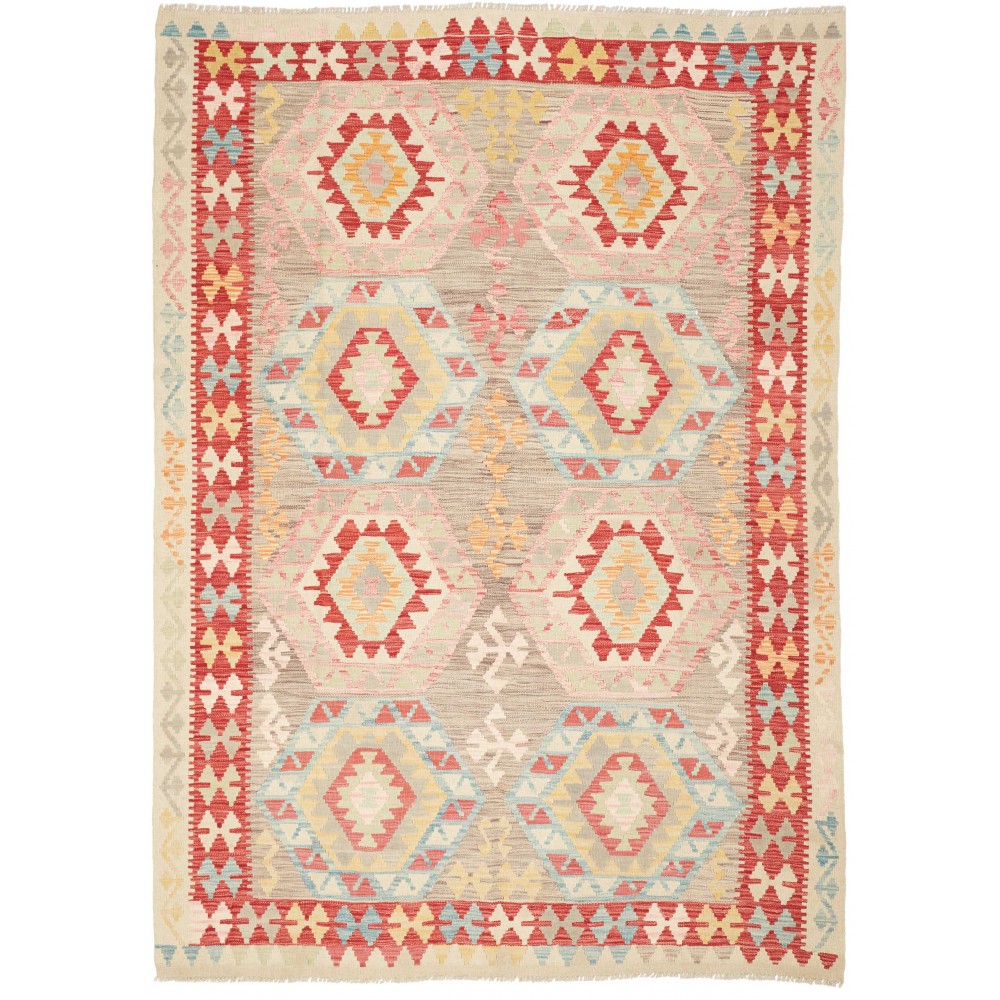 Tappeto Kilim Afghanistan marrone giallo 176x246