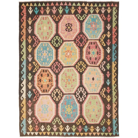 Tappeto Kilim Afghanistan marrone bianco 175x239