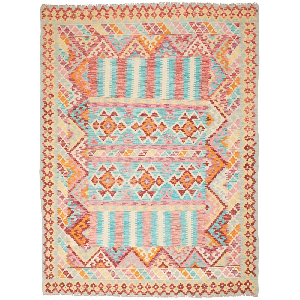 Tappeto Kilim Afghanistan beige rosso 184x247
