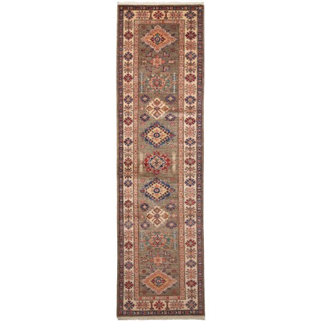 Tappeto Kazak Fine Pakistan bianco giallo 82x305