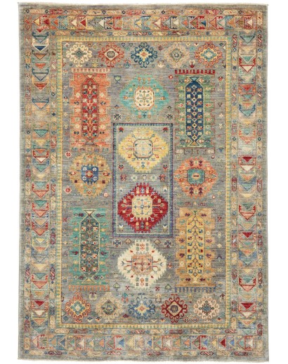 Tappeto Tribal Pakistan marrone grigio 165x238