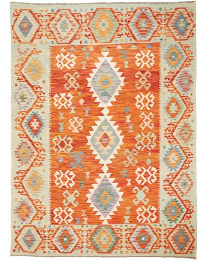 Tappeto Kilim Afghanistan marrone rosso 178x248