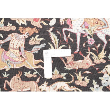 Tappeto Ghom seta Persia blu marrone 60x93