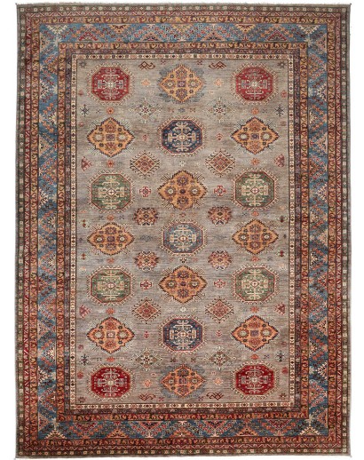 Tappeto Kazak Fine Pakistan bianco marrone 277x374