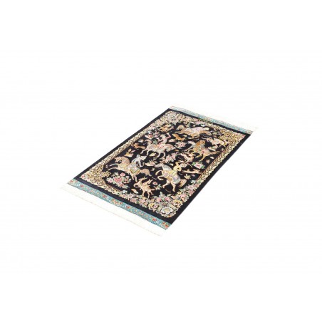 Tappeto Ghom seta Persia grigio 58x98