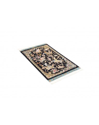 Tappeto Ghom seta Persia grigio 58x98