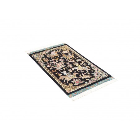 Tappeto Ghom seta Persia grigio 58x98