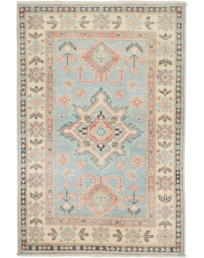 Tappeto Kazak Afghanistan beige azzurro 82x122