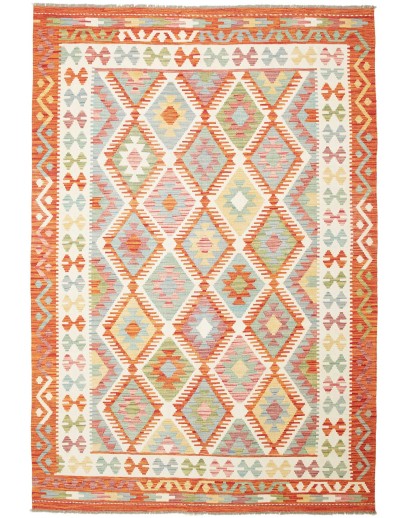 Tappeto Kilim Afghanistan bianco marrone 165x243