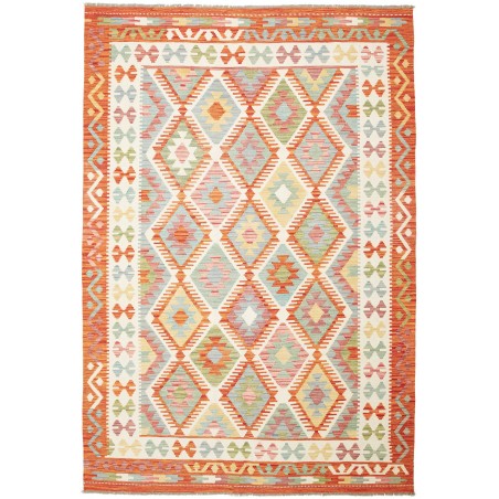 Tappeto Kilim Afghanistan bianco marrone 165x243