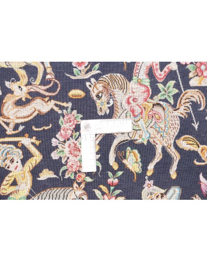 Tappeto Ghom seta Persia grigio 58x98