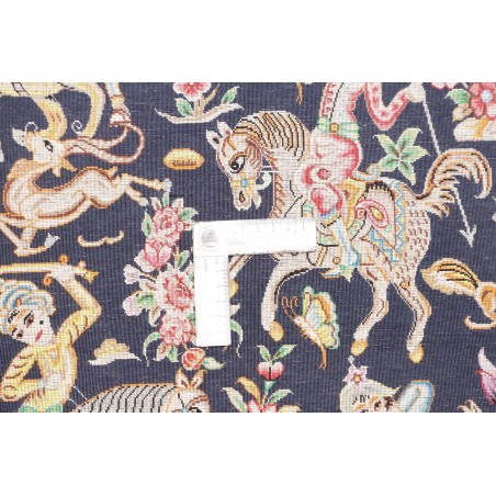 Tappeto Ghom seta Persia grigio 58x98