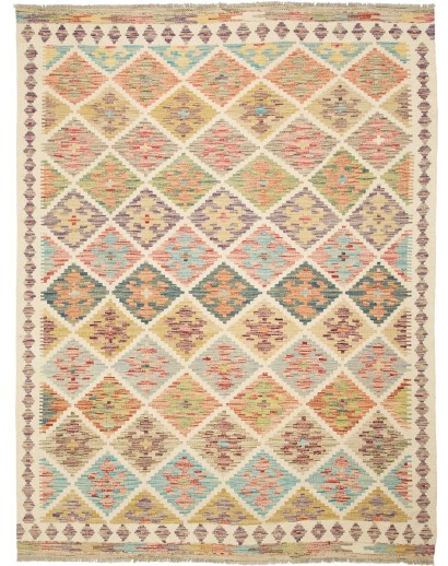Tappeto Kilim Afghanistan marrone giallo 152x207