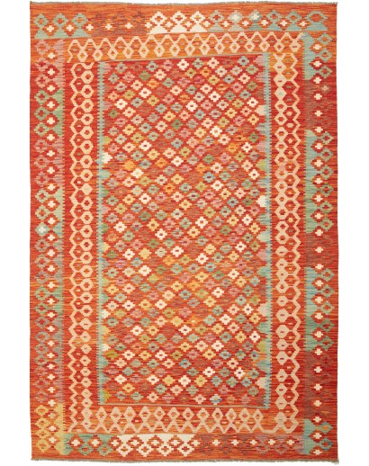 Tappeto Kilim Afghanistan arancione marrone 168x252