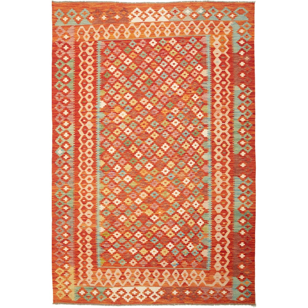 Tappeto Kilim Afghanistan arancione marrone 168x252