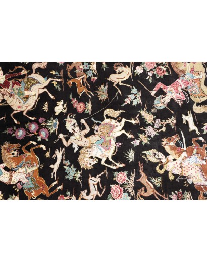 Tappeto Ghom seta Persia giallo bianco 60x88