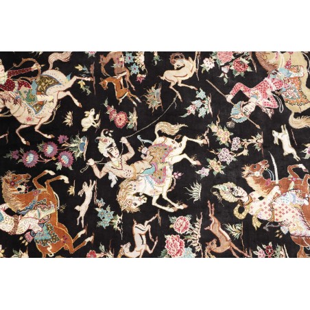 Tappeto Ghom seta Persia giallo bianco 60x88