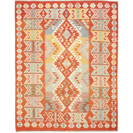 Tappeto Kilim Afghanistan marrone rosso 152x193