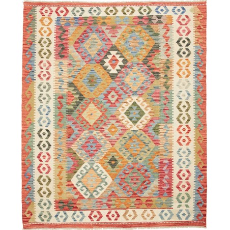 Tappeto Kilim Afghanistan marrone bianco 159x194