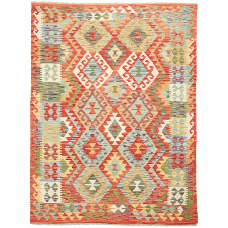 Tappeto Kilim Afghanistan marrone rosso 152x202