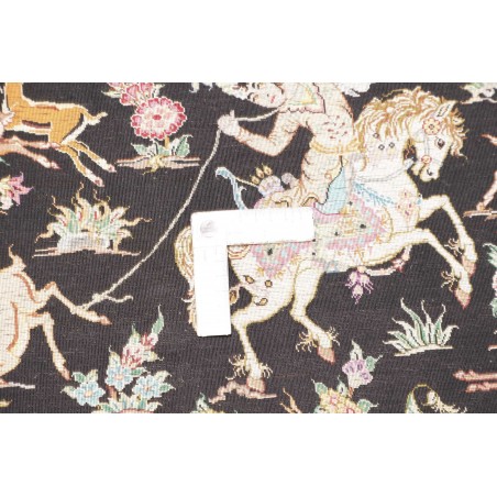 Tappeto Ghom seta Persia giallo bianco 60x88