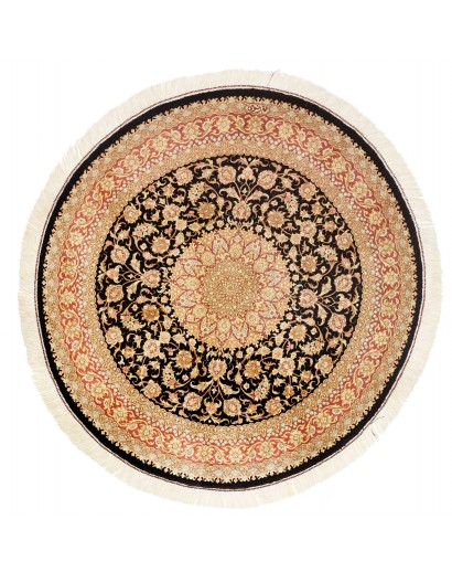 Tappeto Ghom seta Persia marrone beige 98x98