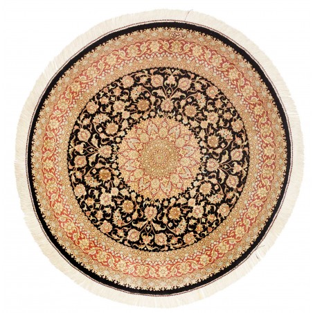 Tappeto Ghom seta Persia marrone beige 98x98