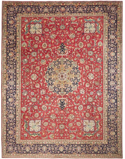 Tappeto Tabriz Persia marrone grigio 305x400
