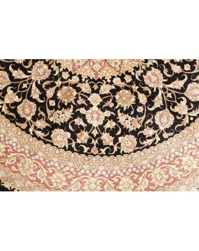 Tappeto Ghom seta Persia marrone beige 98x98