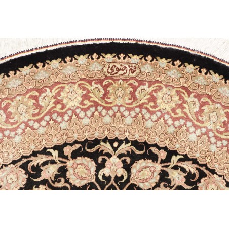 Tappeto Ghom seta Persia marrone beige 98x98