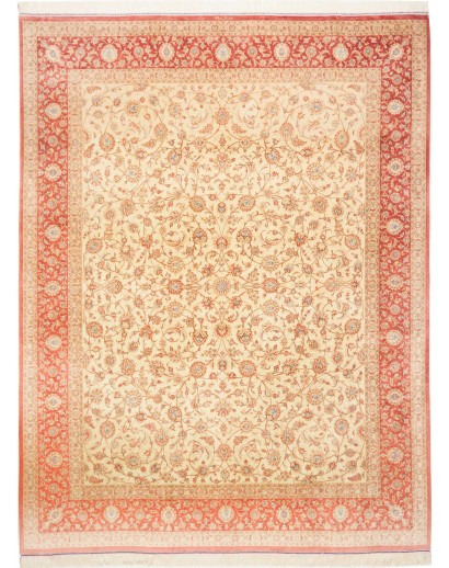 Tappeto Ghom seta Persia marrone rosso 191x248