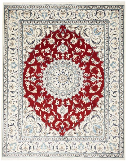 Tappeto Nain Kashmar Persia bianco grigio 200x250