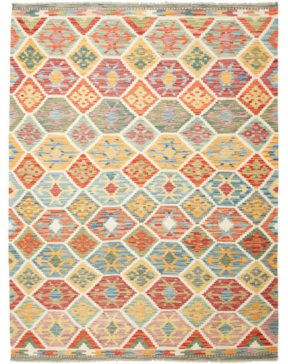 Tappeto Kilim Afghanistan marrone azzurro 177x233