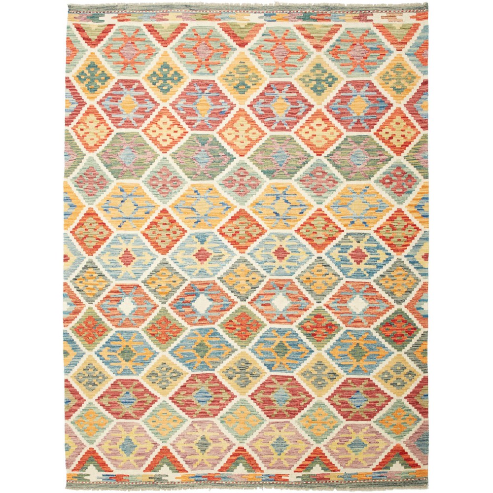 Tappeto Kilim Afghanistan marrone azzurro 177x233
