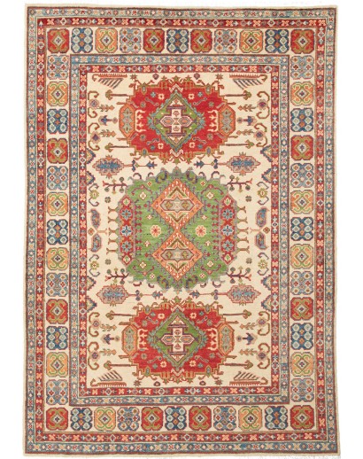 Tappeto Kazak Pakistan marrone giallo 147x210