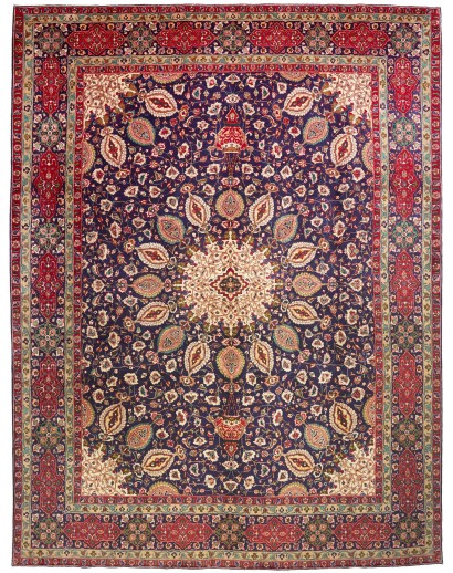 Tappeto Tabriz Persia marrone grigio 300x395