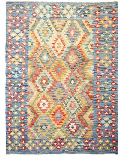 Tappeto Kilim Afghanistan marrone blu 175x237