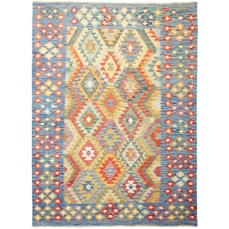 Tappeto Kilim Afghanistan marrone blu 175x237
