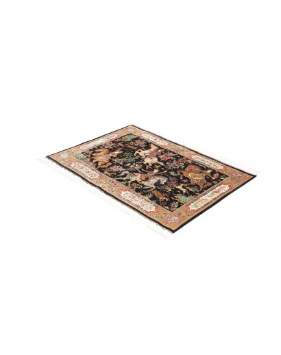 Tappeto Ghom seta Persia marrone 80x115
