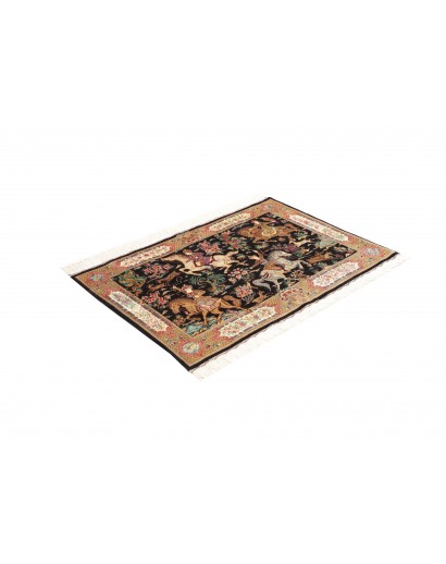 Tappeto Ghom seta Persia marrone 80x115
