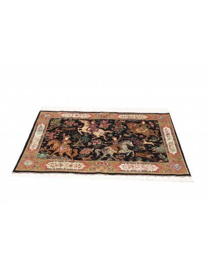 Tappeto Ghom seta Persia marrone 80x115