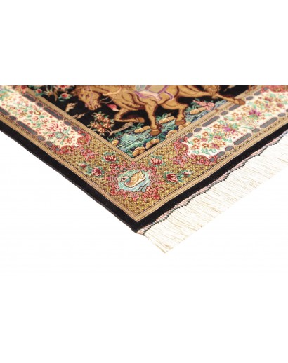 Tappeto Ghom seta Persia marrone 80x115