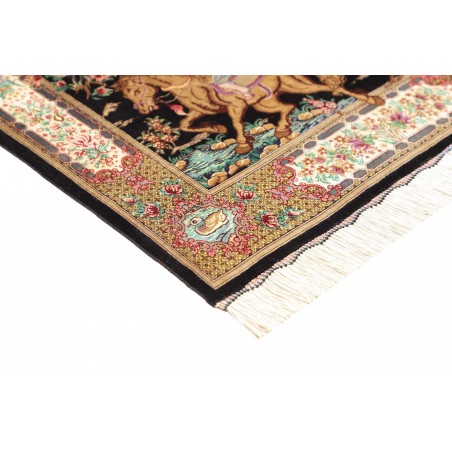 Tappeto Ghom seta Persia marrone 80x115