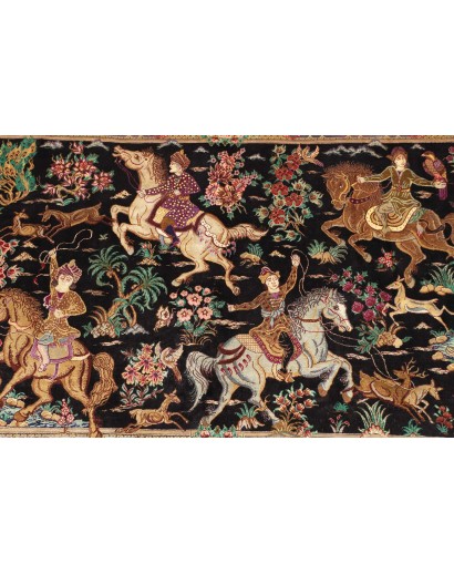 Tappeto Ghom seta Persia marrone 80x115