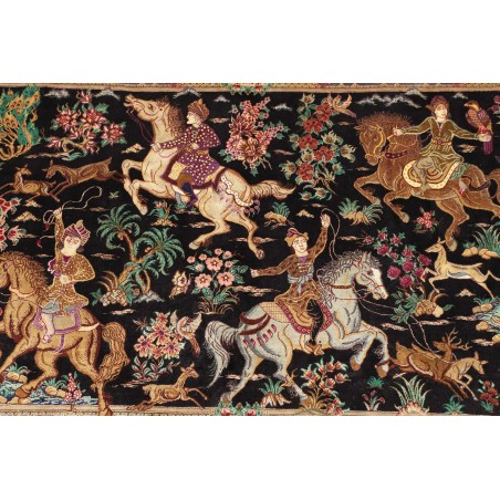 Tappeto Ghom seta Persia marrone 80x115