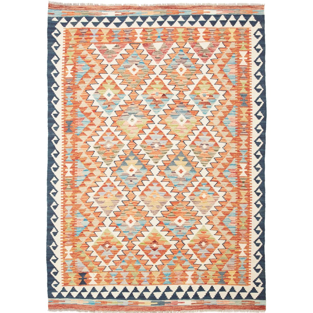 Tappeto Kilim Afghanistan giallo grigio 126x180