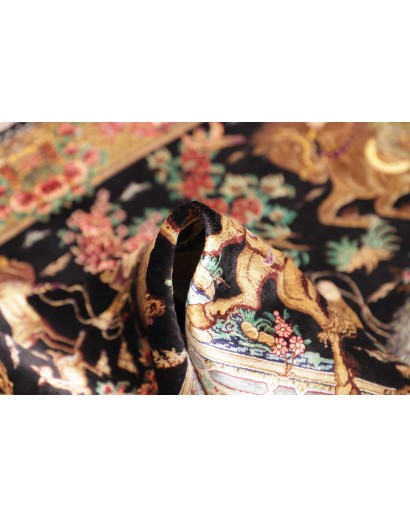 Tappeto Ghom seta Persia marrone 80x115