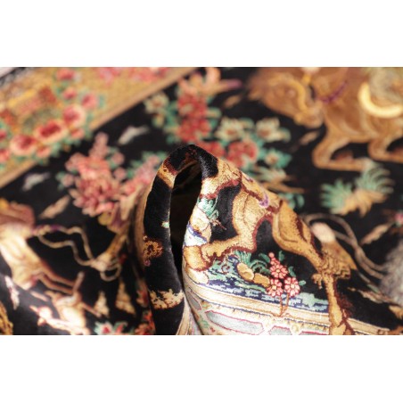 Tappeto Ghom seta Persia marrone 80x115