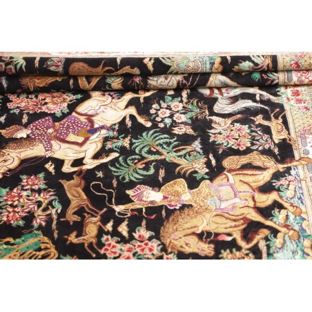 Tappeto Ghom seta Persia marrone 80x115